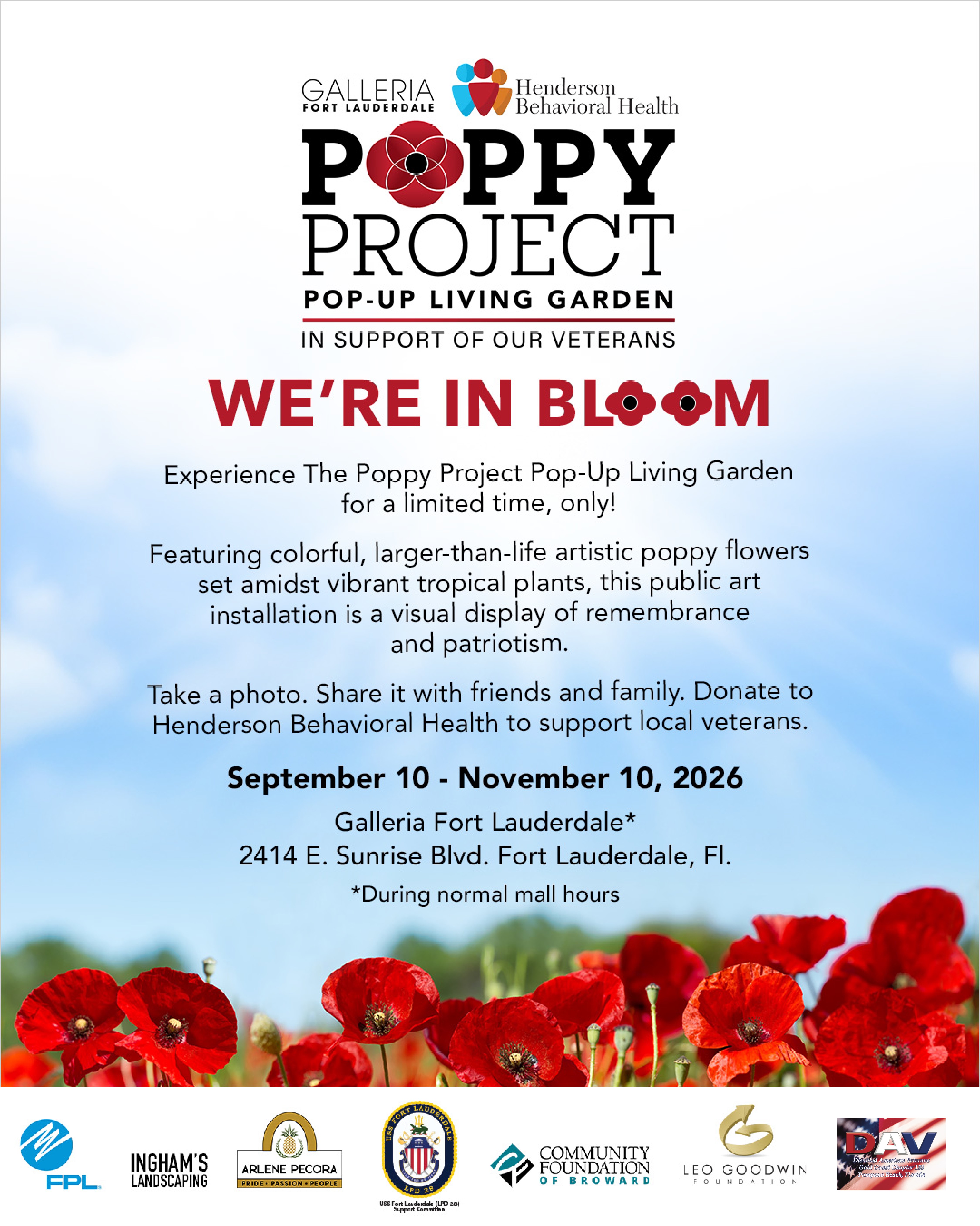 The Poppy Project Pop-Up Living Garden at Galleria Fort Lauderdale